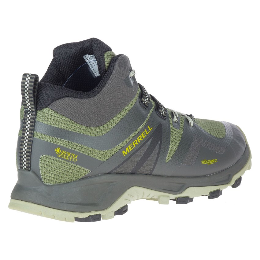 Chaussures Randonnée Merrell MQM Flex 2 Mid GORE-TEX Vert Olive/Grise Homme | W.T.QKIE